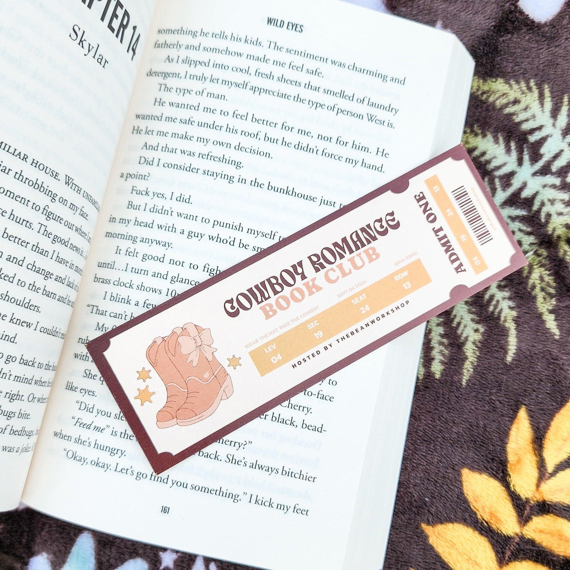 Cowboy Romance Book Club Bookmark - The Bean Workshop - book club, bookmark, cowboy romance