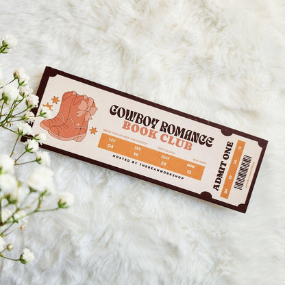 Cowboy Romance Book Club Bookmark - The Bean Workshop - book club, bookmark, cowboy romance