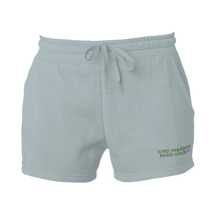 Cozy Readers Book Club Embroidered Wave Wash Fleece Shorts
