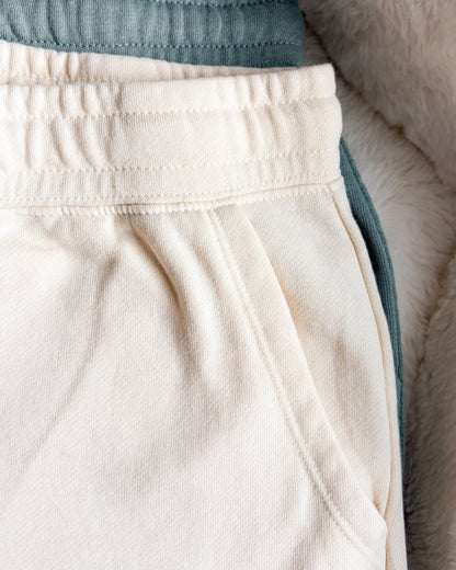 Cozy Readers Book Club Embroidered Wave Wash Fleece Shorts