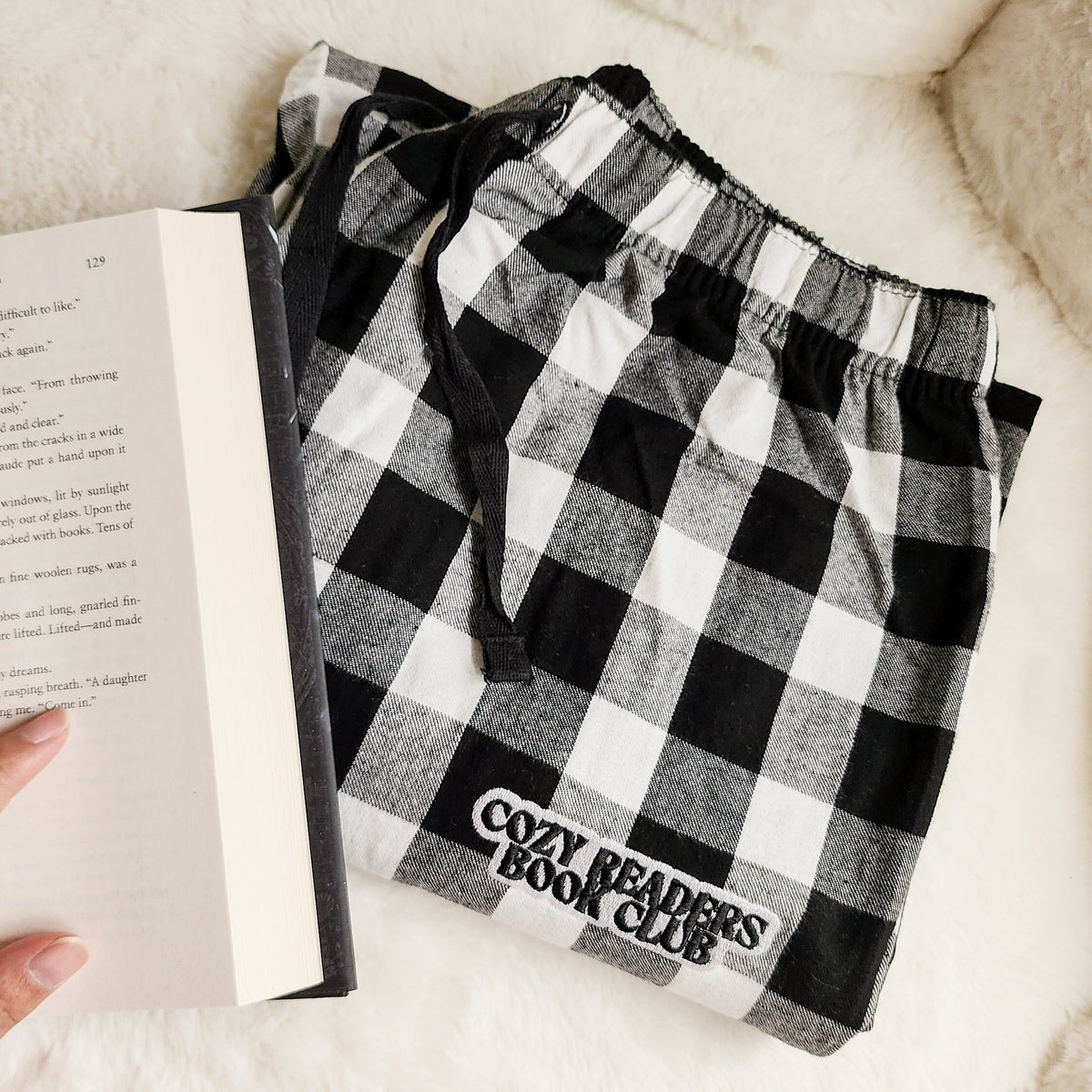 Cozy Readers Book Club Flannel Plaid Pants - The Bean Workshop - pants