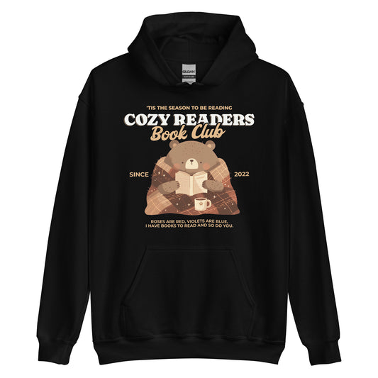 Cozy Readers Book Club Hoodie - The Bean Workshop - Autumn Vibes, Book Lover, Book Lover Gift, Cottagecore, Cozy Aesthetic, Cozy Bear, Cozy Pullover., Cozy Readers Book Club, Cozy Readers Book Club Hoodie, Cute Bear Graphic Hoodie, fall, Fall Aesthetic, Hoodie, Hygge, Reading Hoodie