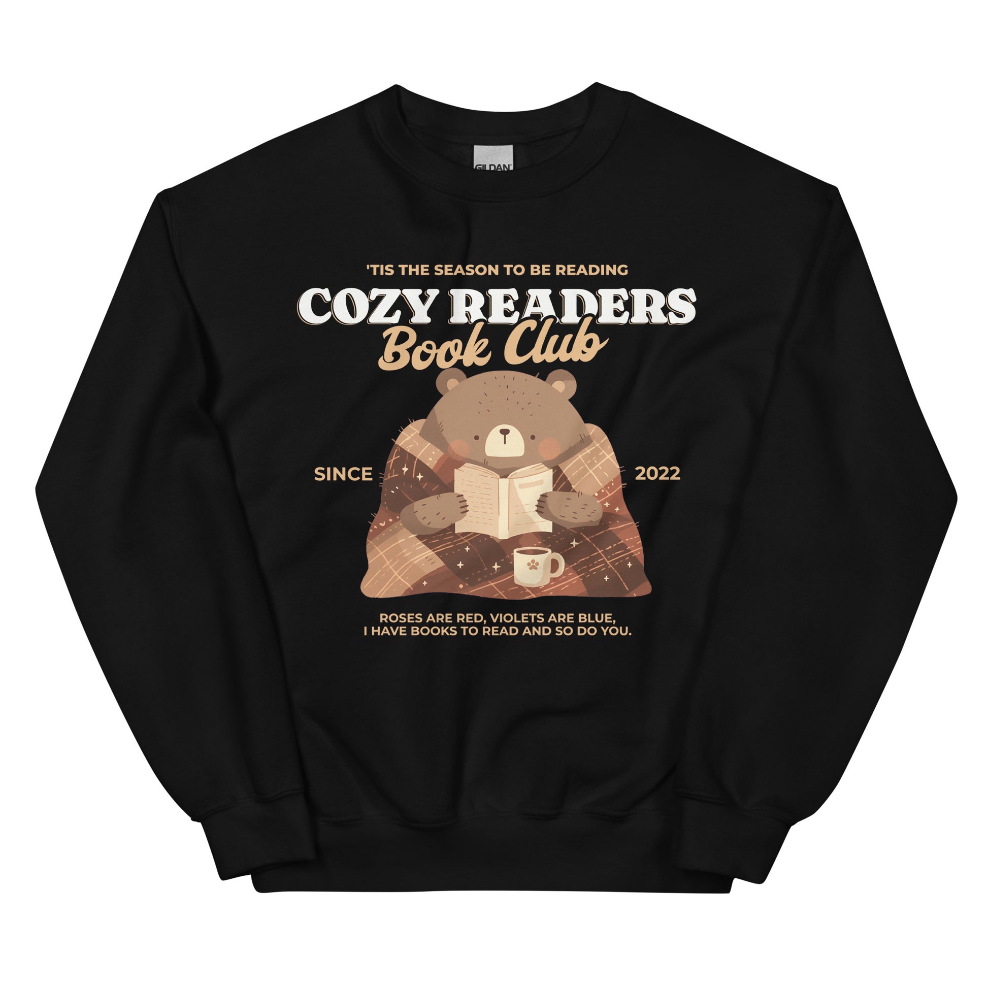 Cozy Readers Book Club Sweatshirt - The Bean Workshop - Autumn Vibes, Book Lover, Book Lover Gift, Bookish Apparel for Fall, Bookish Sweatshirt, Cottagecore, Cozy Aesthetic, Cozy Bear, Cozy Pullover, Cozy Readers Book Club, Cute Bear Graphic, fall, Fall Aesthetic, Gift for Reader Cozy Sweatshirt, sweatshirt