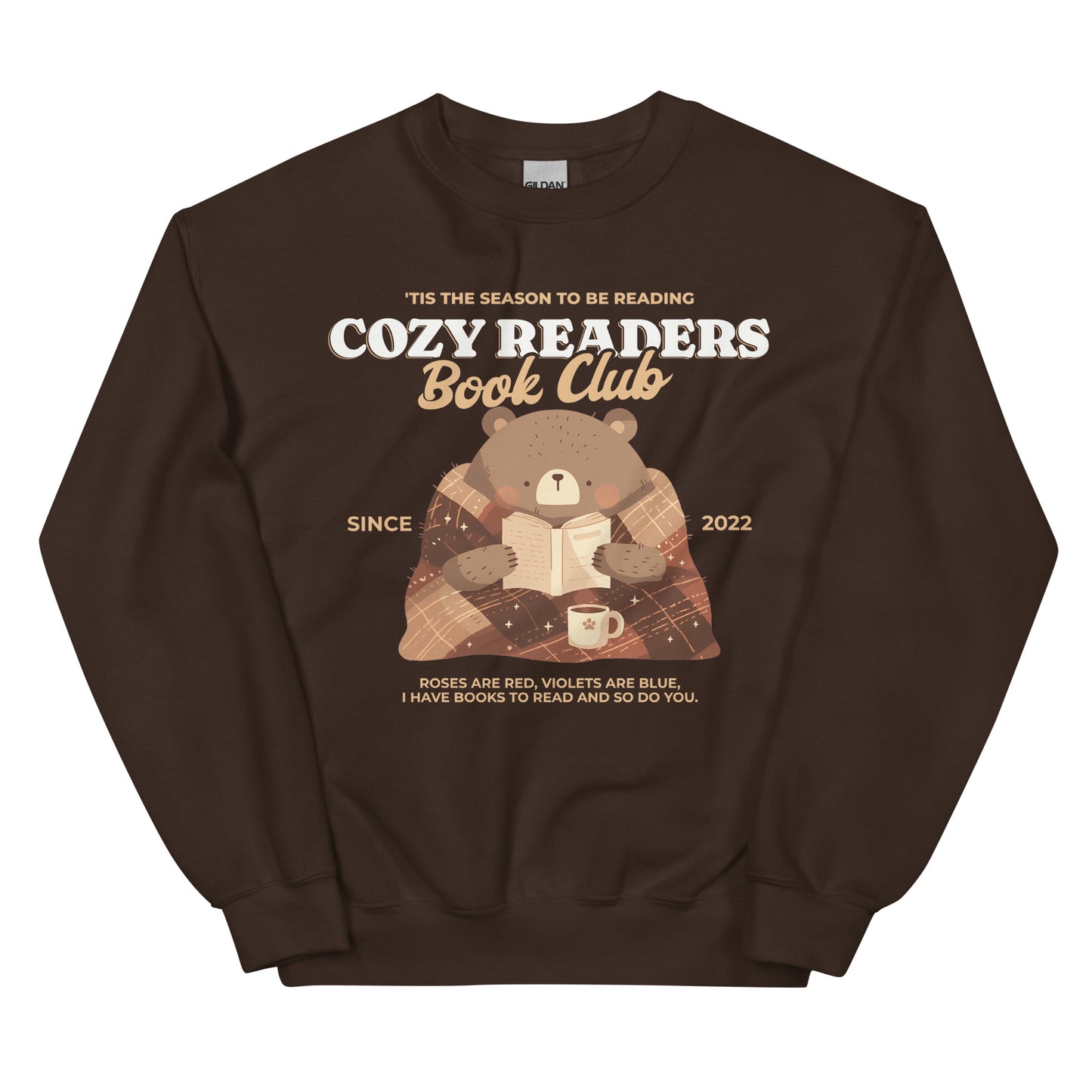 Cozy Readers Book Club Sweatshirt - The Bean Workshop - Autumn Vibes, Book Lover, Book Lover Gift, Bookish Apparel for Fall, Bookish Sweatshirt, Cottagecore, Cozy Aesthetic, Cozy Bear, Cozy Pullover, Cozy Readers Book Club, Cute Bear Graphic, fall, Fall Aesthetic, Gift for Reader Cozy Sweatshirt, sweatshirt