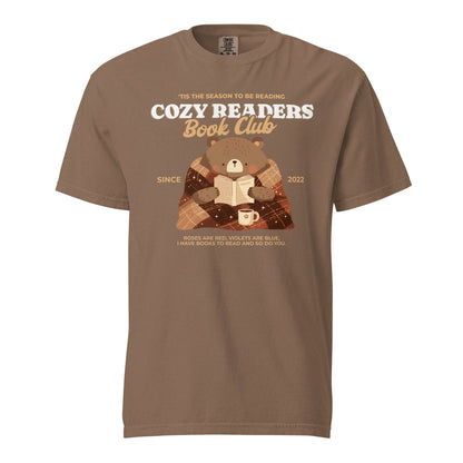 Cozy Readers Book Club T-Shirt - The Bean Workshop - Autumn Aesthetic Bookworm Shirt, Autumn Vibes, Book Lover, Book Lover Gift, Bookish Apparel for Fall, Cottagecore, Cozy Aesthetic, Cozy Bear, Cozy Readers Book Club, Cozy Readers Book Club Tee, Cute Bear Graphic, fall, Fall Aesthetic, Fall Reading Graphic Tee, Gift for Reader Cozy Sweatshirt, t-shirt