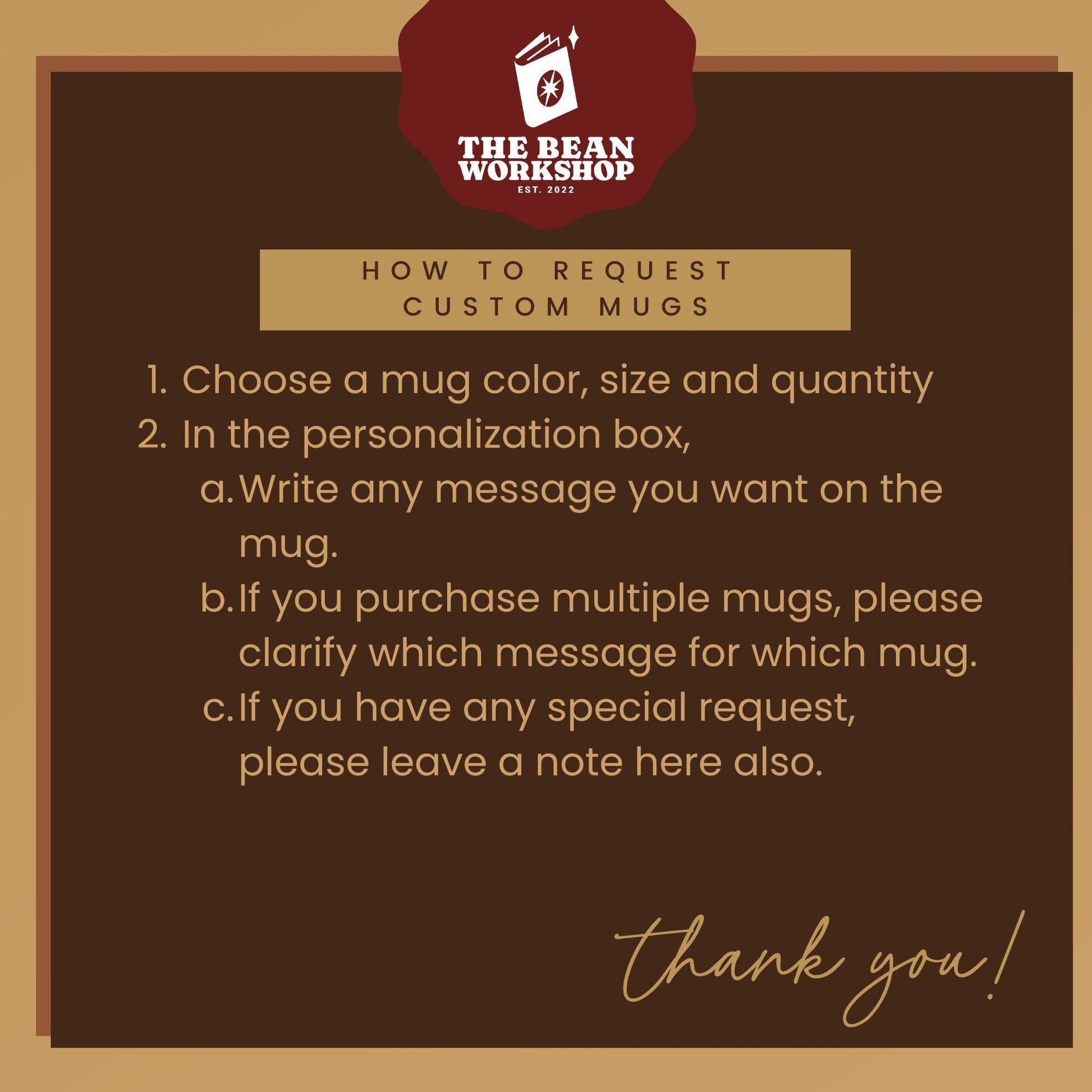 Custom Mug - The Bean Workshop - 