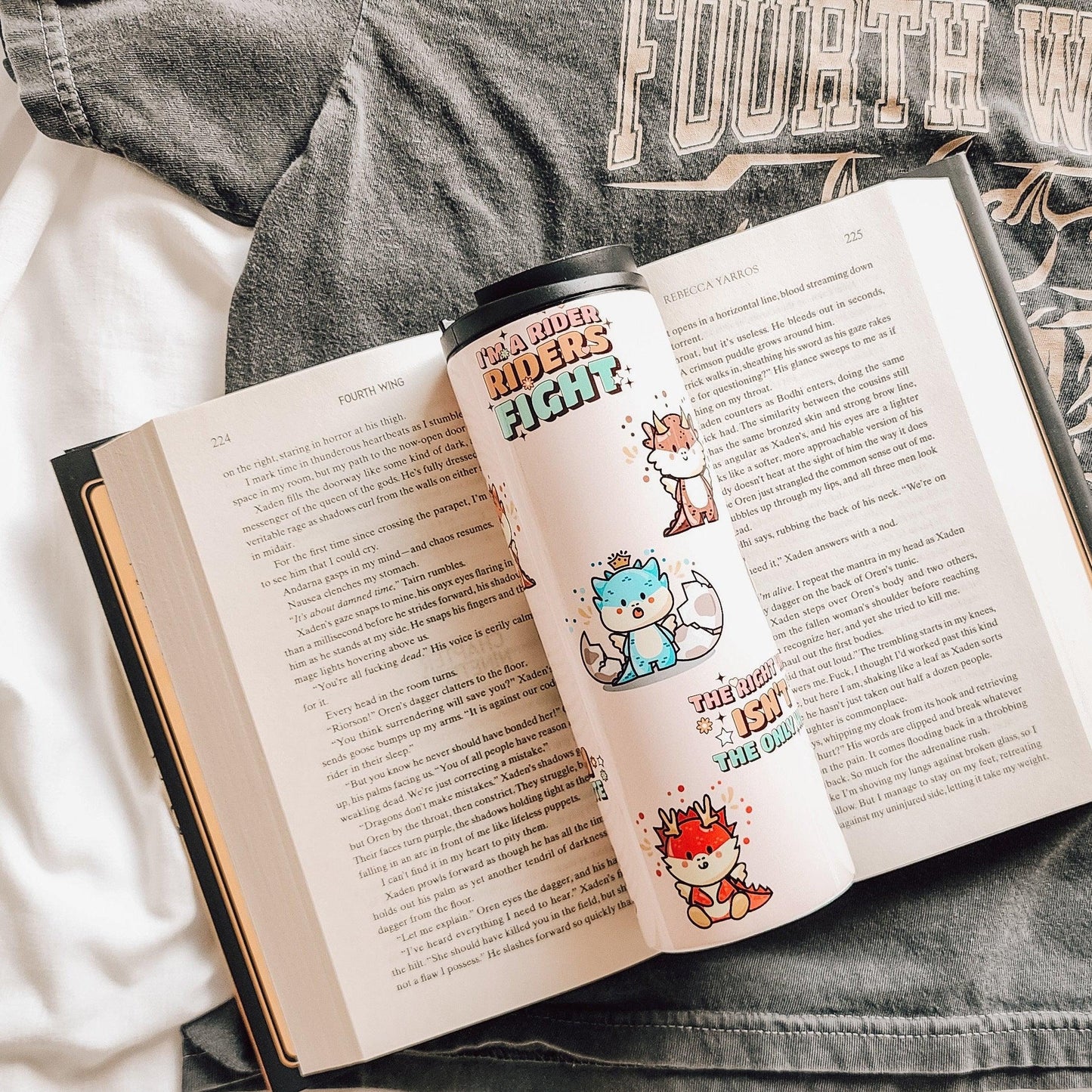 Daily Reminders for Dragon Riders Tumbler - The Bean Workshop - fourth wing, rebecca yarros, tumbler