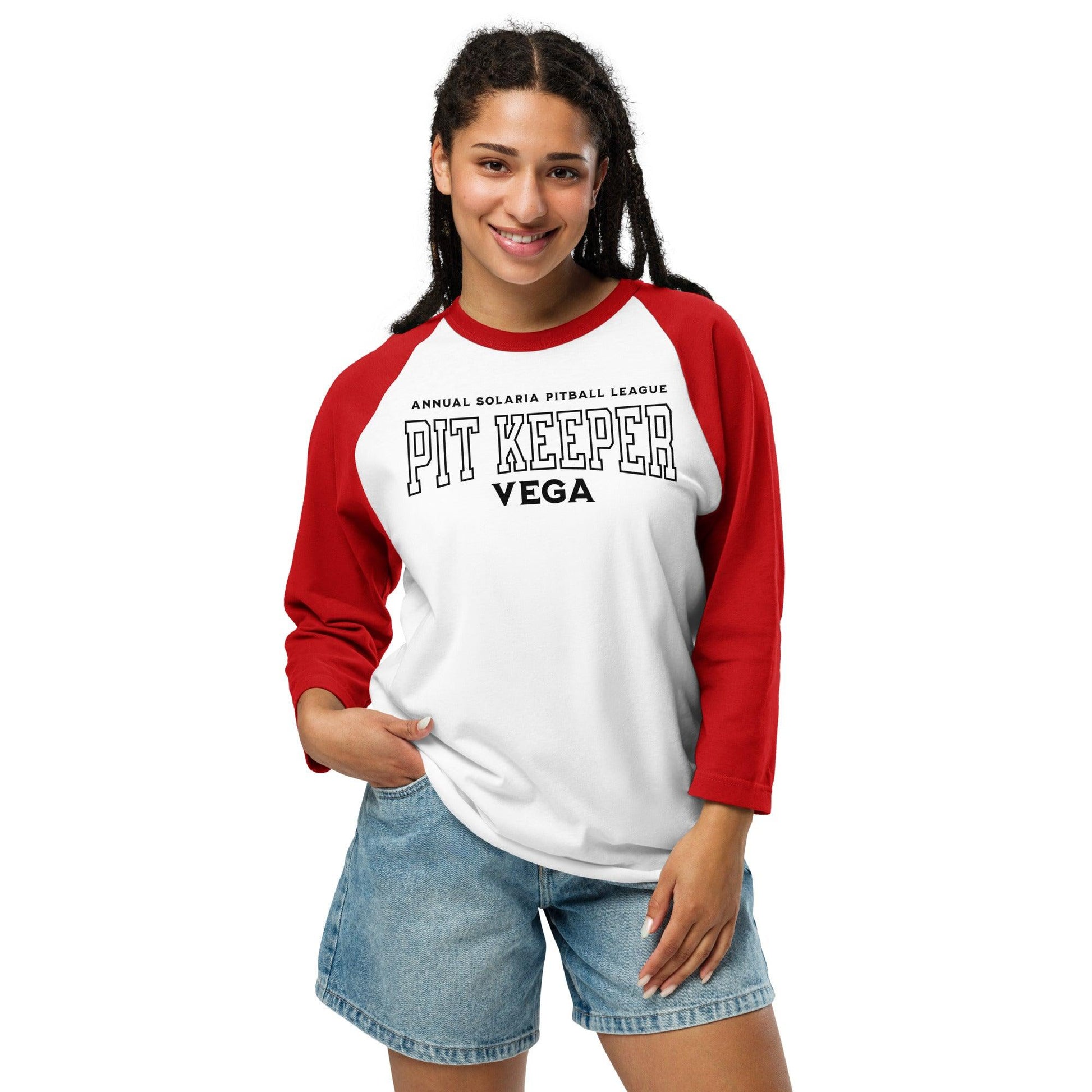 Darcy Vega Pitball League Raglan Shirt - The Bean Workshop - raglan shirt, twisted sisters, zodiac academy