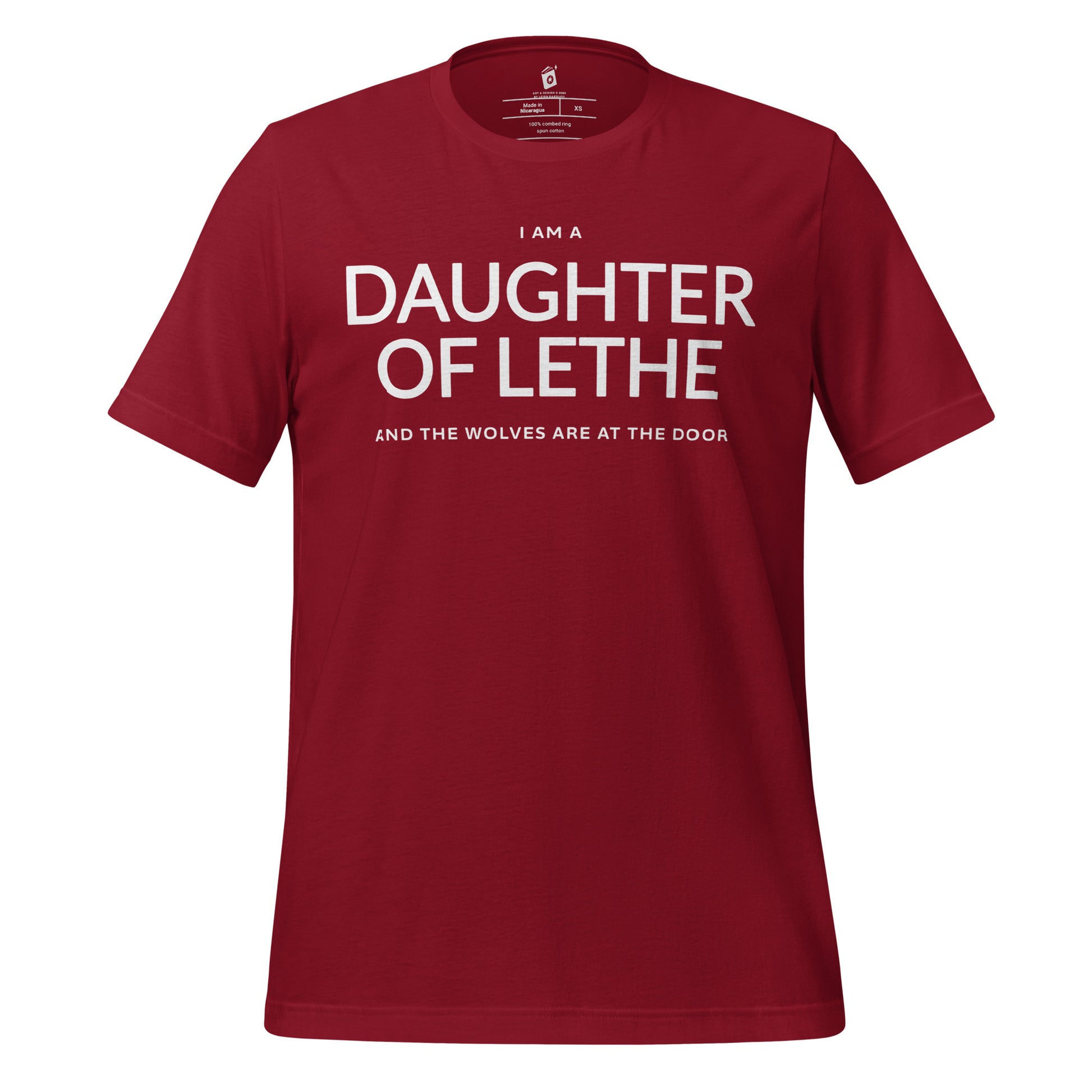 Daughter of Lethe T-Shirt - The Bean Workshop - Alex Stern quote, Book Lover Gift, Dark academia t-shirt, Daughter of Lethe T-shirt, Fantasy Novel Merch, Gothic Aesthetic, leigh bardugo, Leigh Bardugo fan apparel for readers, Lethe House merch, Literary Quote Shirt, Minimalist Bookish Tee, Ninth House book quote shirt, Strong Female Character., Wolves at the Door