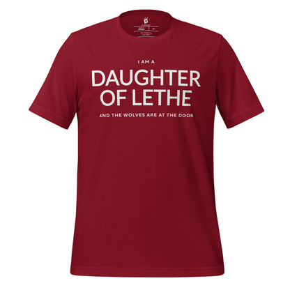 Daughter of Lethe T-Shirt - The Bean Workshop - Alex Stern quote, Book Lover Gift, Dark academia t-shirt, Daughter of Lethe T-shirt, Fantasy Novel Merch, Gothic Aesthetic, leigh bardugo, Leigh Bardugo fan apparel for readers, Lethe House merch, Literary Quote Shirt, Minimalist Bookish Tee, Ninth House book quote shirt, Strong Female Character., Wolves at the Door