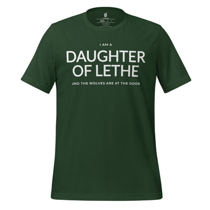 Daughter of Lethe T-Shirt - The Bean Workshop - Alex Stern quote, Book Lover Gift, Dark academia t-shirt, Daughter of Lethe T-shirt, Fantasy Novel Merch, Gothic Aesthetic, leigh bardugo, Leigh Bardugo fan apparel for readers, Lethe House merch, Literary Quote Shirt, Minimalist Bookish Tee, Ninth House book quote shirt, Strong Female Character., Wolves at the Door