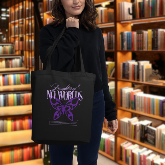 Daughter of No Worlds Organic Cotton Twill Tote Bag - The Bean Workshop - Bookish Accesories, Bookish Fashion, Carissa Broadbent, Daughter of No Worlds, Fandom Merch, organic cotton twill tote bag, Tissanah, tote, tote bag