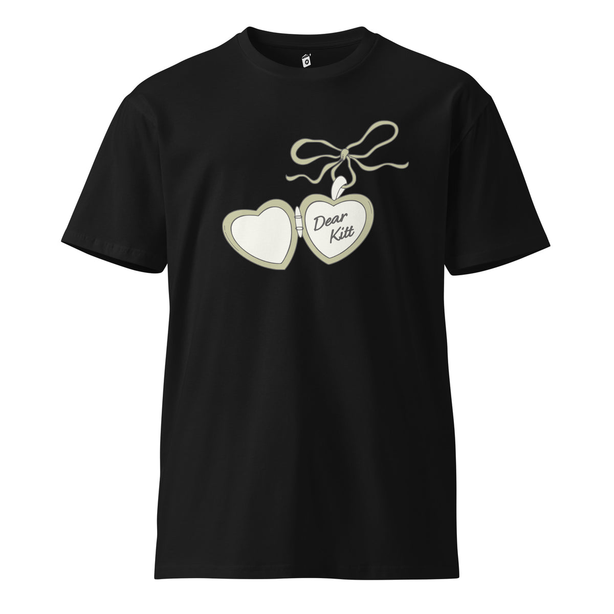 Dear Kitt Heart Locket T-Shirt | Divine Rivals Rebecca Ross Gift - The Bean Workshop - Book Lover Gift, Bookish Apparel, Cottagecore Aesthetic, Cute Book Merch, Divine Rivals, Divine Rivals T-shirt, Iris and Roman, Iris Winnow, Letters of Enchantment, Letters of Enchantment merch for readers, Literary Gift, Locket Design, Rebecca Ross, Rebecca Ross Dear Kitt shirt, Roman Kitt, Romantic Fantasy, t-shirt