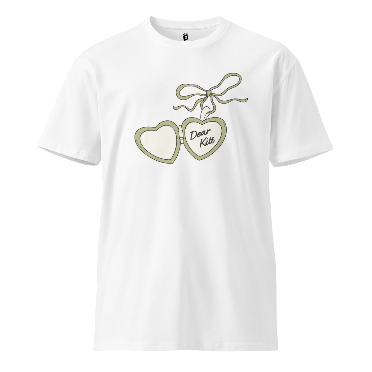 Dear Kitt Heart Locket T-Shirt | Divine Rivals Rebecca Ross Gift - The Bean Workshop - Book Lover Gift, Bookish Apparel, Cottagecore Aesthetic, Cute Book Merch, Divine Rivals, Divine Rivals T-shirt, Iris and Roman, Iris Winnow, Letters of Enchantment, Letters of Enchantment merch for readers, Literary Gift, Locket Design, Rebecca Ross, Rebecca Ross Dear Kitt shirt, Roman Kitt, Romantic Fantasy, t-shirt