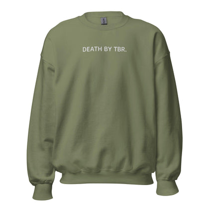 Death By TBR Embroidered Sweatshirt - The Bean Workshop - book lover, bookish, embroidered, minimalistic, read everyday, sweatshirt
