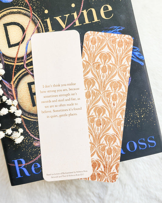 Divine Rivals Bookmark | Rebecca Ross Letters of Enchantment Gift - The Bean Workshop - book lover gift, bookish bookmark, bookish gift, bookmark, Divine Rivals, Divine Rivals merch, enemies to lovers, fantasy romance, Iris and Roman, Letters of Enchantment, Rebecca Ross, Rebecca Ross merch, Ruthless Vows