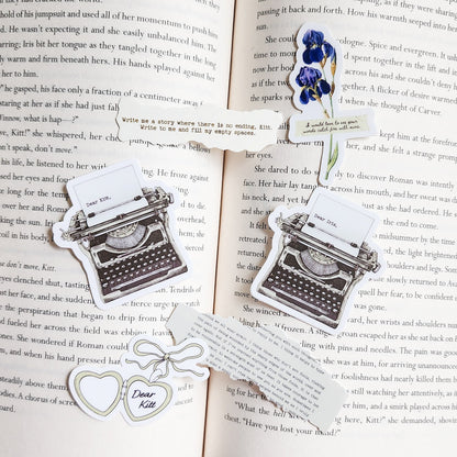 Divine Rivals Sticker Bundle | Set of 6 | Rebecca Ross Bookish Stickers - The Bean Workshop - bookish gift, bookish sticker, Divine Rivals, Divine Rivals merch, fantasy romance sticker, gift for book lovers, Iris and Roman, journal sticker, laptop sticker, Letters of Enchantment, Rebecca Ross, Rebecca Ross merch, Ruthless Vows, sticker, sticker bundle