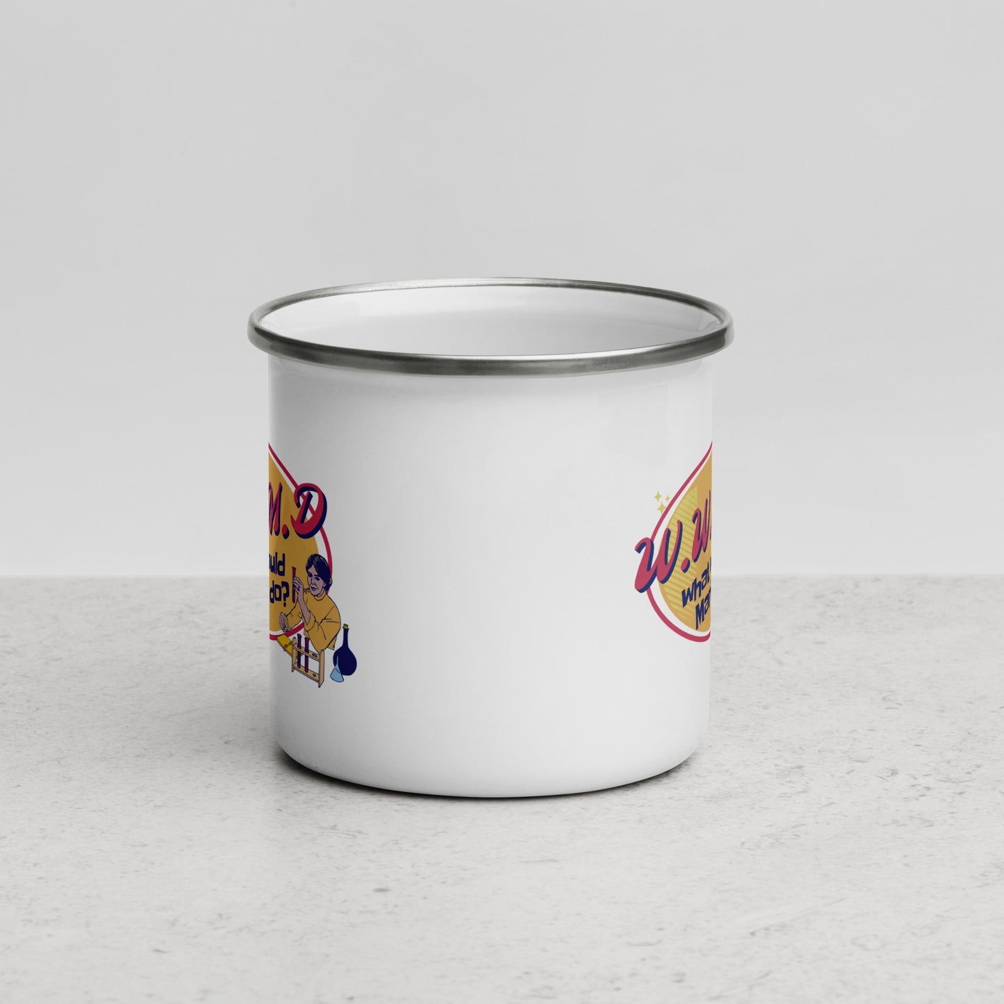 What Would Marie Curie Do? Enamel Mug