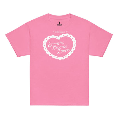 Enemies Become Lovers Baby Tee - The Bean Workshop - adolescent, book lover, enemies become lover, read everyday, t-shirt, tee, valentine, Valentine's Day Picks