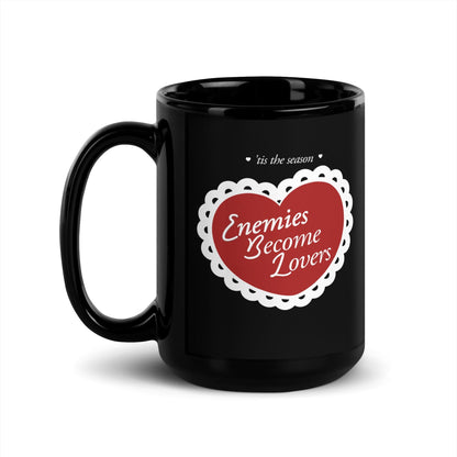 Enemies Become Lovers Black Coffee Mug - The Bean Workshop - black mug, book lover, ceramic mug, enemies become lover, mug, read everyday, valentine, Valentine's Day Picks