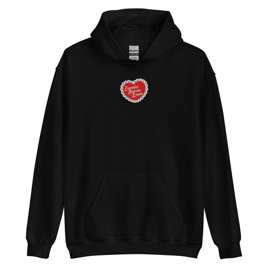 Enemies Become Lovers Embroidered Hoodie - The Bean Workshop - book lover, embroidered, enemies become lover, hoodie, read everyday, valentine, Valentine's Day Picks