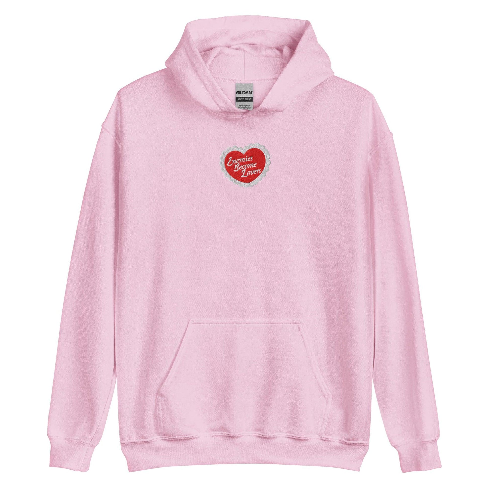 Enemies Become Lovers Embroidered Hoodie - The Bean Workshop - book lover, embroidered, enemies become lover, hoodie, read everyday, valentine, Valentine's Day Picks