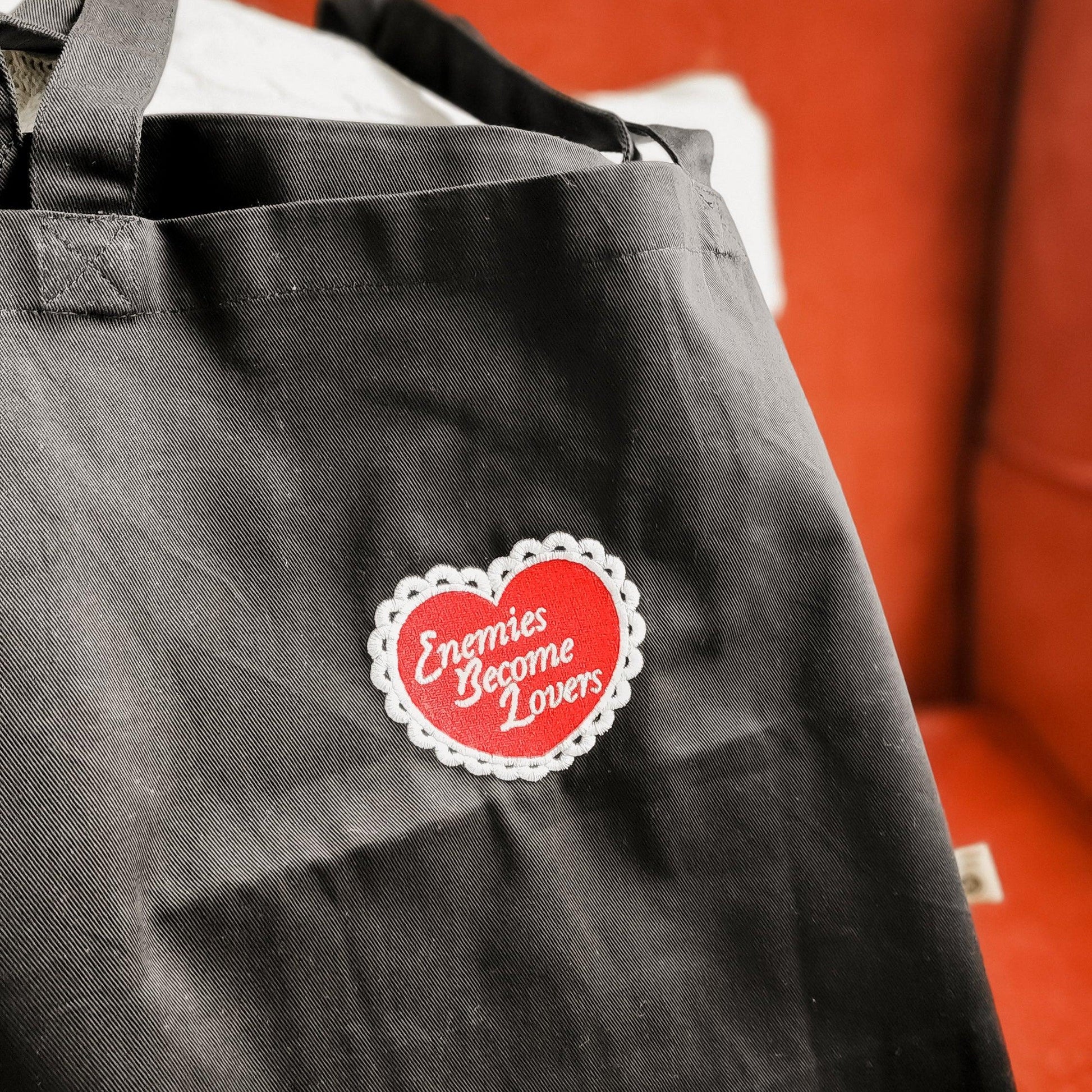 Enemies Become Lovers Embroidered Organic Cotton Twill Tote Bag - The Bean Workshop - book lover, embroidered, enemies become lover, read everyday, tote, tote bag