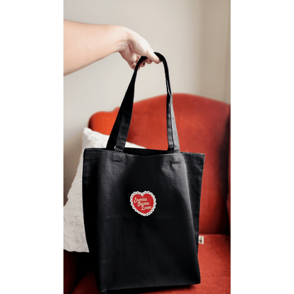 Enemies Become Lovers Embroidered Organic Cotton Twill Tote Bag - The Bean Workshop - book lover, embroidered, enemies become lover, read everyday, tote, tote bag