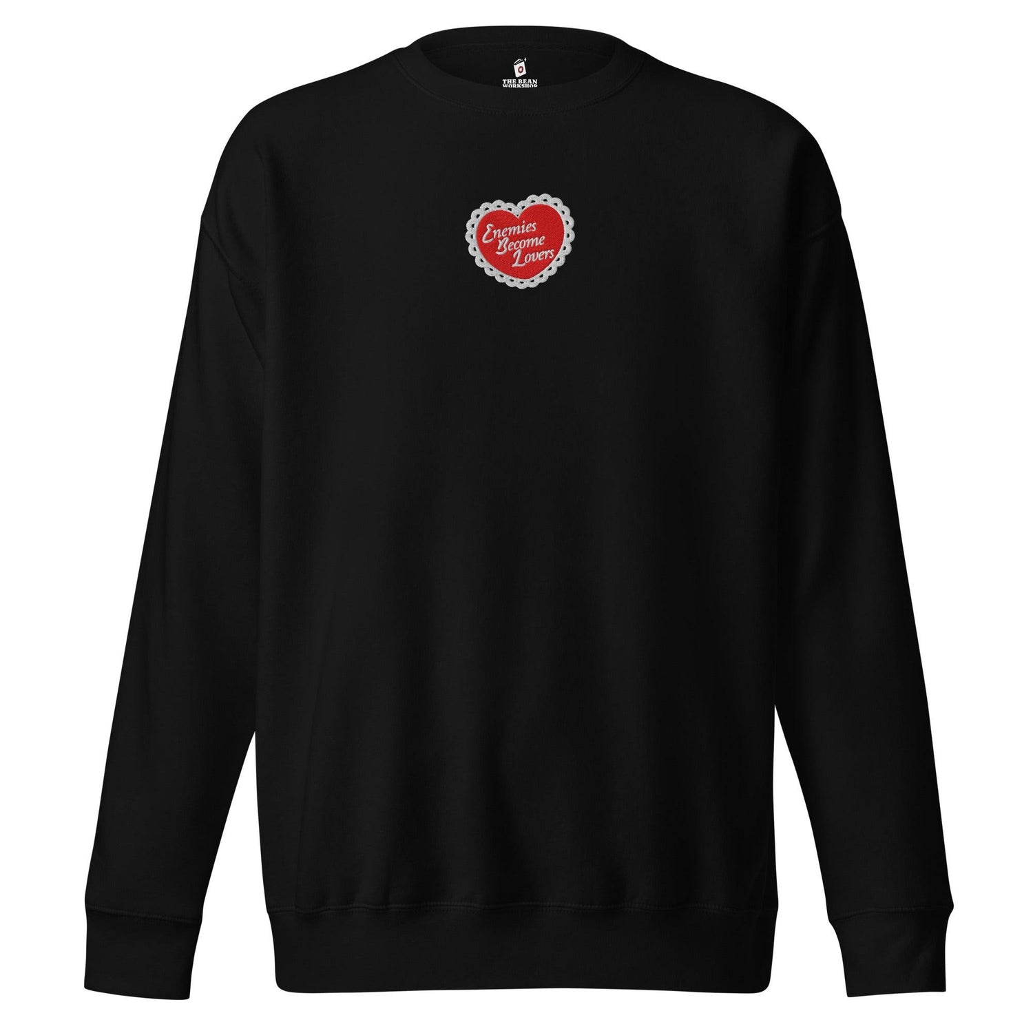 Enemies Become Lovers Embroidered Premium Sweatshirt - The Bean Workshop - book lover, enemies become lover, read everyday, sweater, sweatshirt, Valentine's Day Picks