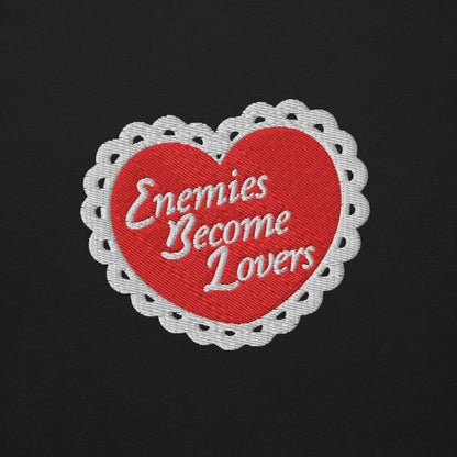 Enemies Become Lovers Embroidered Premium Sweatshirt - The Bean Workshop - book lover, enemies become lover, read everyday, sweater, sweatshirt, Valentine's Day Picks