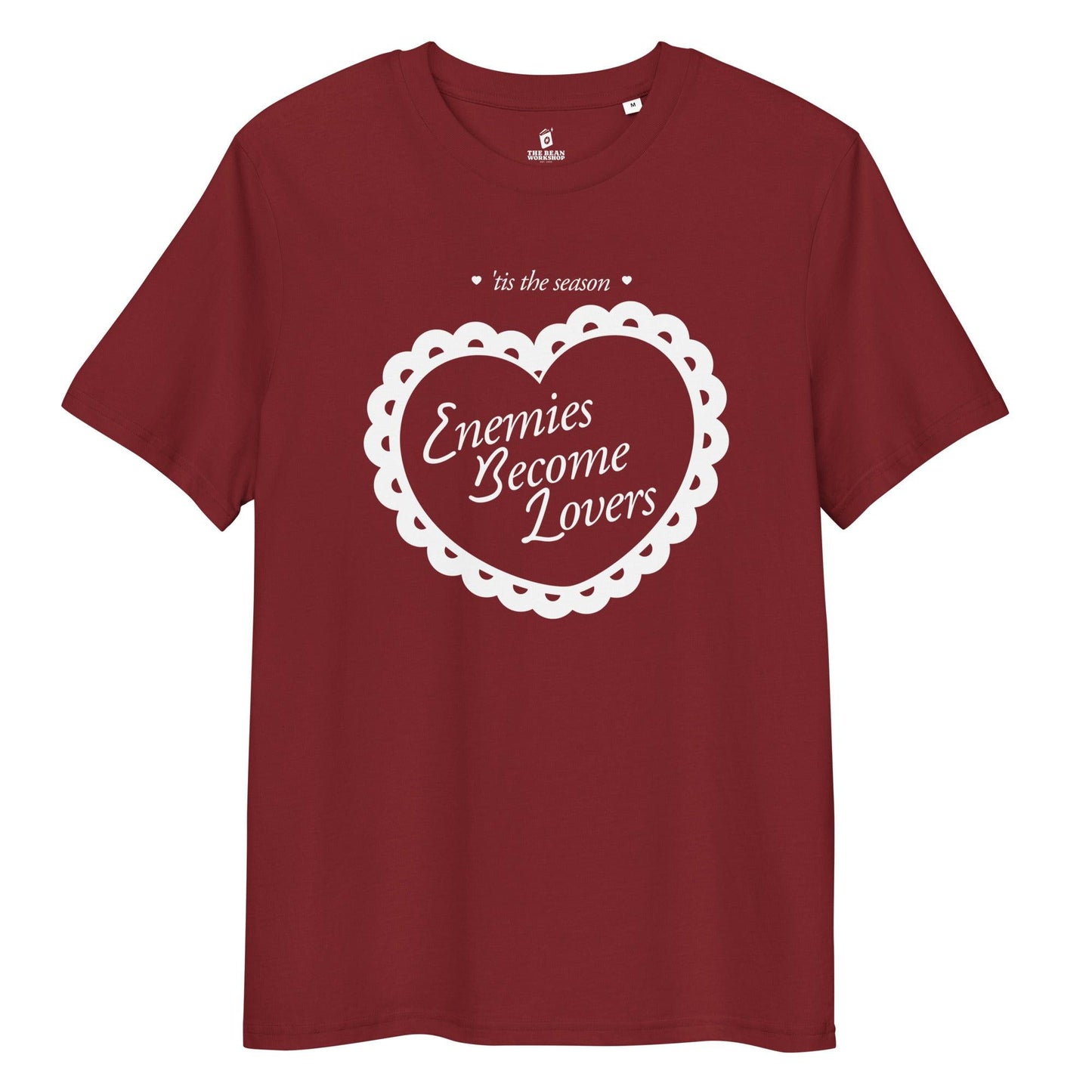 Enemies Become Lovers Organic Cotton T-Shirt - The Bean Workshop - book lover, enemies become lover, read everyday, t-shirt, tee, valentine, Valentine's Day Picks