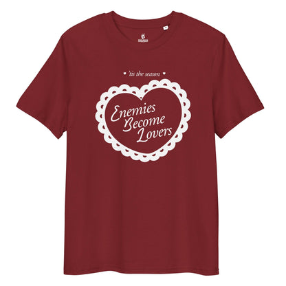 Enemies Become Lovers Organic Cotton T-Shirt - The Bean Workshop - book lover, enemies become lover, read everyday, t-shirt, tee, valentine, Valentine's Day Picks
