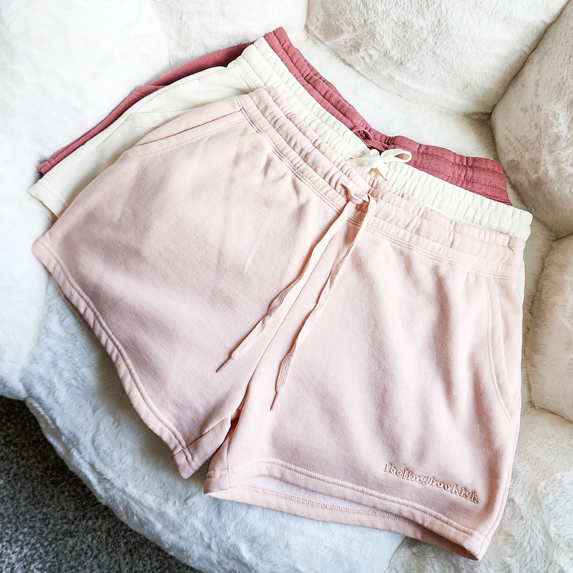 Feeling Bookish Embroidered Shorts - The Bean Workshop - shorts