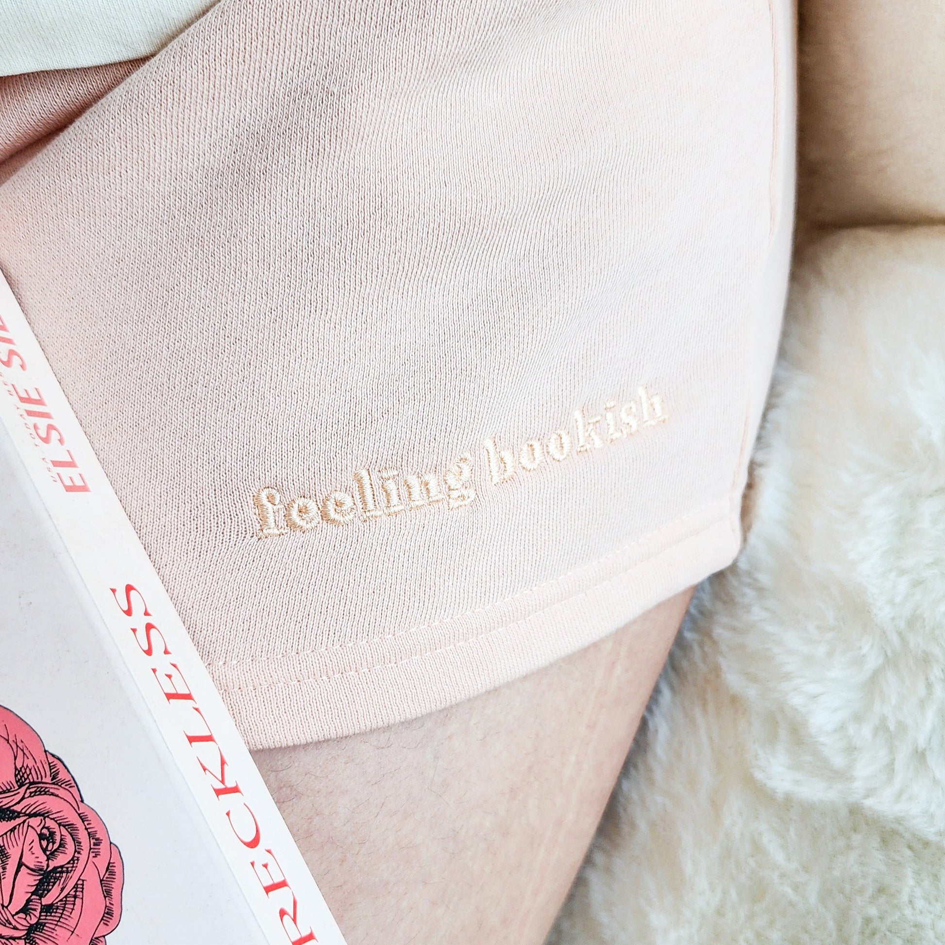 Feeling Bookish Embroidered Shorts - The Bean Workshop - shorts