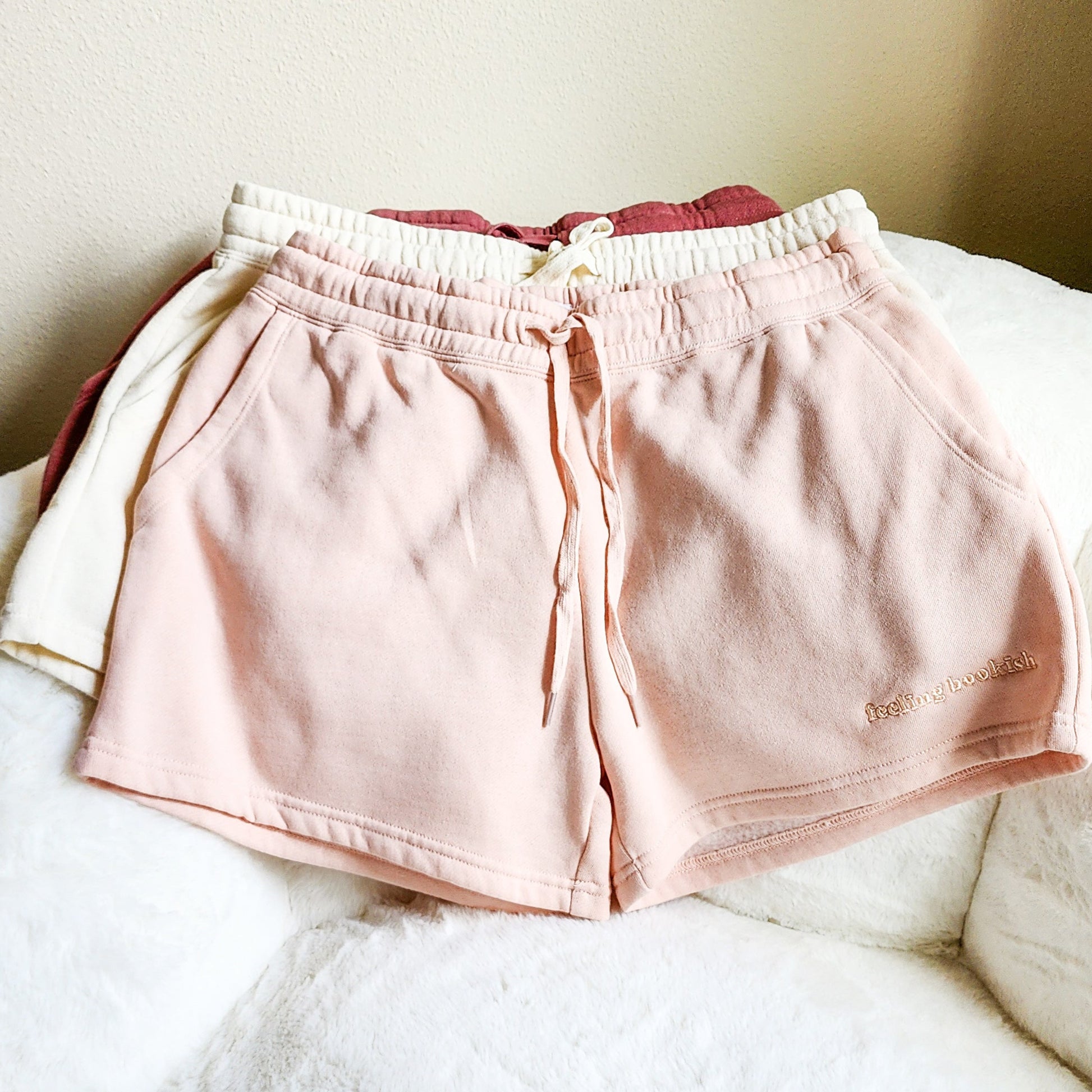 Feeling Bookish Embroidered Shorts - The Bean Workshop - shorts