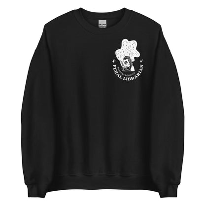 Feral Librarian Raised by Booklice Sweater - The Bean Workshop - margaret rogerson, sorcery of thorns, sweatshirt