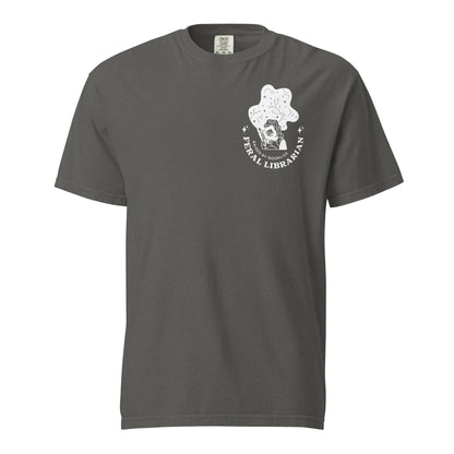 Feral Librarian Raised by Booklice Tee Shirt - The Bean Workshop - Booklice, Feral Librarian, Margaret Rogerson, Sorcery of Thorns, t-shirt, tee