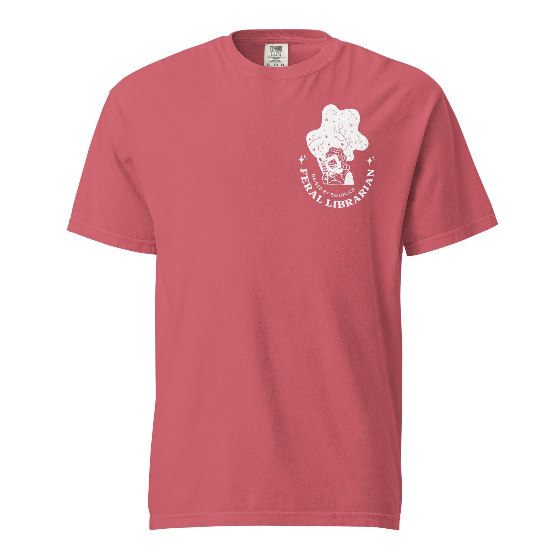 Feral Librarian Raised by Booklice Tee Shirt - The Bean Workshop - Booklice, Feral Librarian, Margaret Rogerson, Sorcery of Thorns, t-shirt, tee