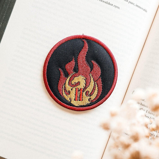Flame Section Embroidered Patch - The Bean Workshop - embroidered, fourth wing, patch, rebecca yarros