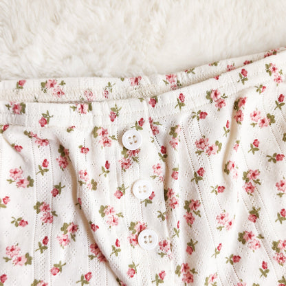 Floral Low Rise Embroidered Bookish Shorts - The Bean Workshop - bookish, Loungewear, shorts