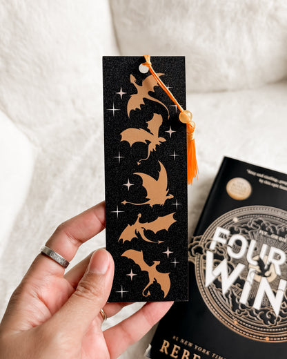 Fourth Wing by Rebecca Yarros Dragon Bookmark with Tassel
