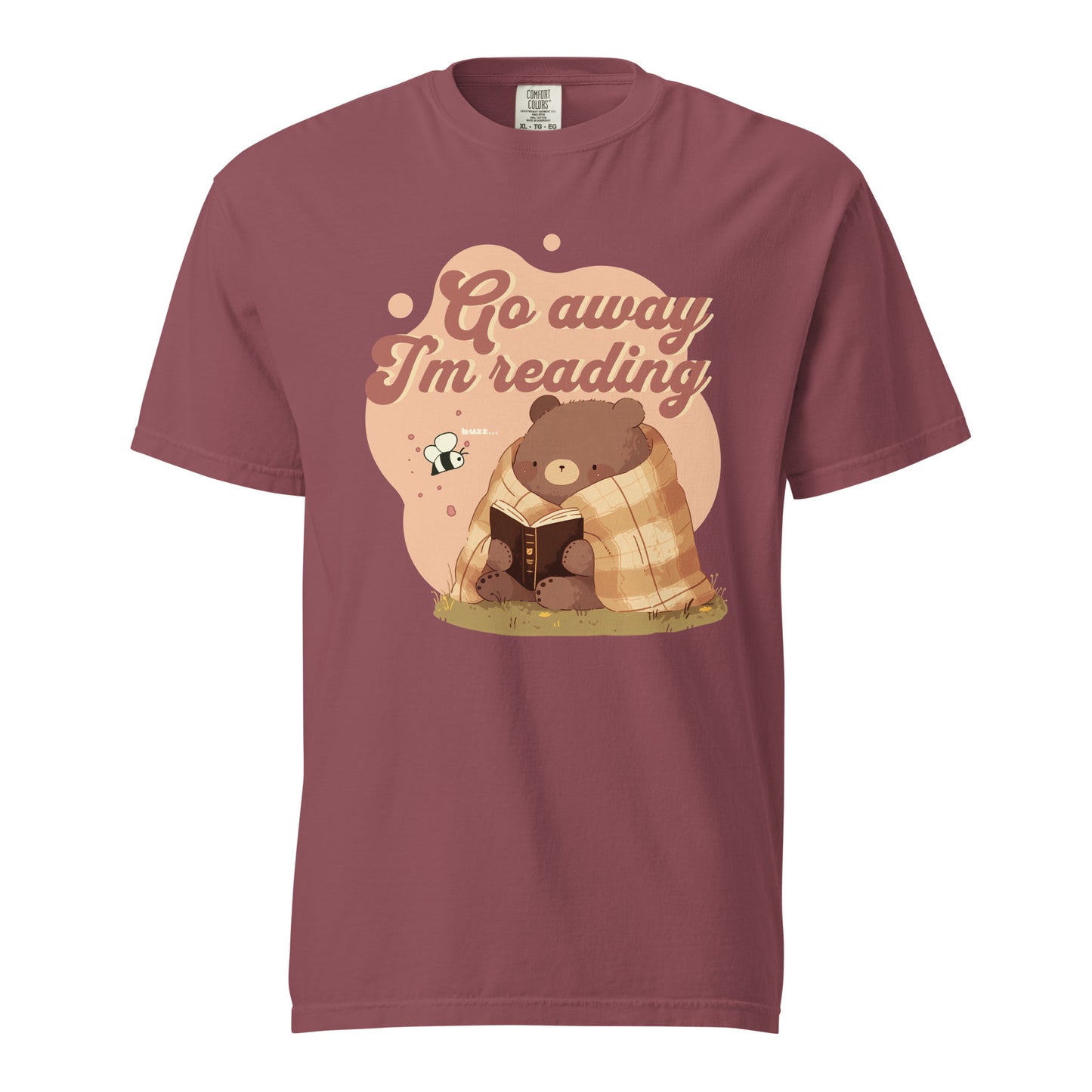 Go Away I'm Reading T-Shirt - The Bean Workshop - Book T-Shirt, Cozy Aesthetic, Cute Bear, Cute Bear Reading Graphic T-Shirt, Everyday Wear, fall, Funny Introvert Book Lover Tee, Funny Quote, Gift for Readers, Go Away I'm Reading Shirt, Graphic Tee, Introvert Humor., Reading Shirt, Retro Bookish