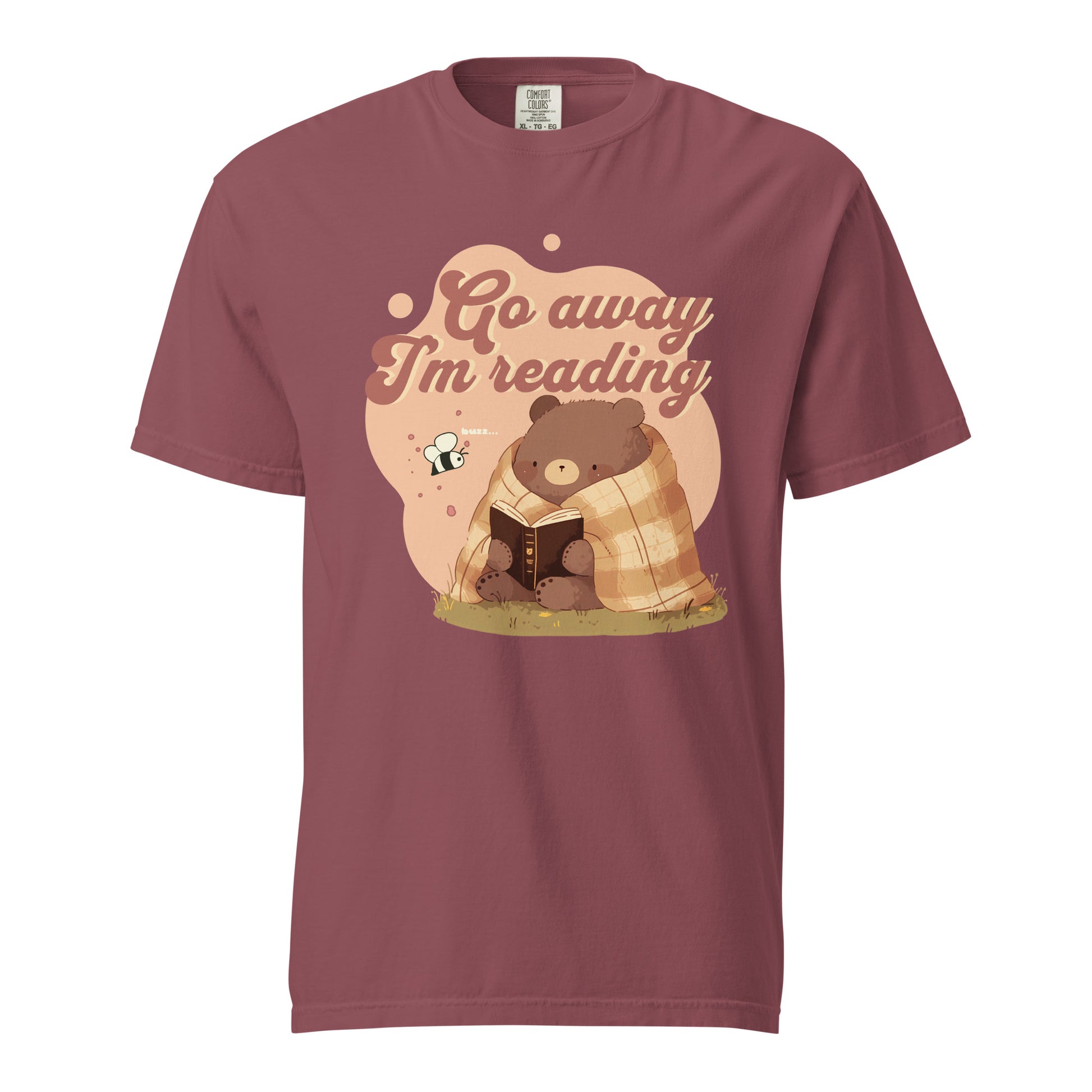 Go Away I'm Reading T-Shirt - The Bean Workshop - Book T-Shirt, Cozy Aesthetic, Cute Bear, Cute Bear Reading Graphic T-Shirt, Everyday Wear, fall, Funny Introvert Book Lover Tee, Funny Quote, Gift for Readers, Go Away I'm Reading Shirt, Graphic Tee, Introvert Humor., Reading Shirt, Retro Bookish