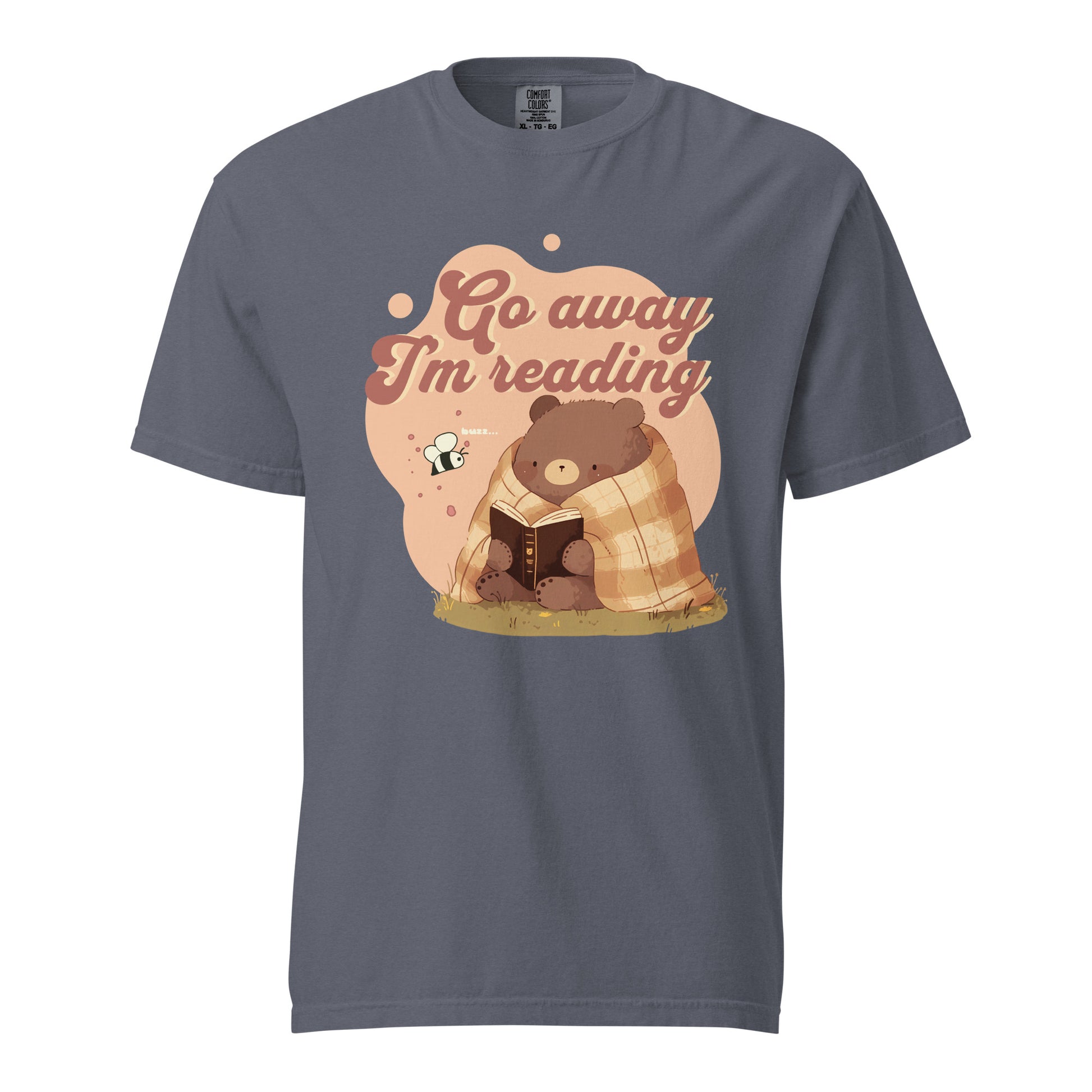 Go Away I'm Reading T-Shirt - The Bean Workshop - Book T-Shirt, Cozy Aesthetic, Cute Bear, Cute Bear Reading Graphic T-Shirt, Everyday Wear, fall, Funny Introvert Book Lover Tee, Funny Quote, Gift for Readers, Go Away I'm Reading Shirt, Graphic Tee, Introvert Humor., Reading Shirt, Retro Bookish