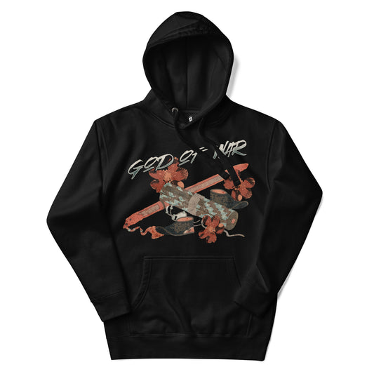God of War Lord Zhangwei Premium Hoodie - The Bean Workshop - Book lover gift idea, Bookish aesthetic, Celestial Kingdom, Fantasy battle axe design, God of War, Hoodie, Immortal, Sue Lynn Tan, Weapon-inspired bookish art, Zhangwei