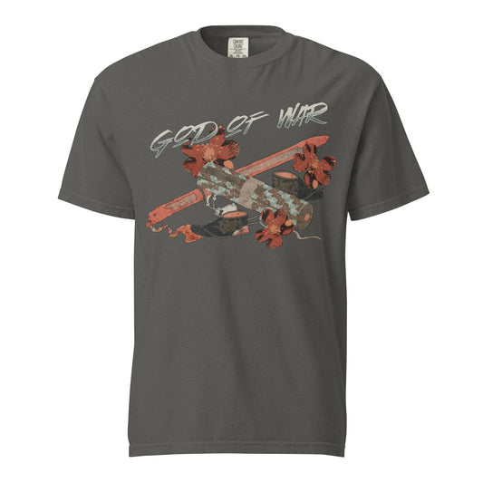 God of War Lord Zhangwei T-shirt - The Bean Workshop - Book lover gift idea, Bookish aesthetic, Celestial Kingdom, Fantasy battle axe design, God of War, Immortal, Sue Lynn Tan, T-shirt, tee, Weapon-inspired bookish art, Zhangwei, Zhangwei and Liyen