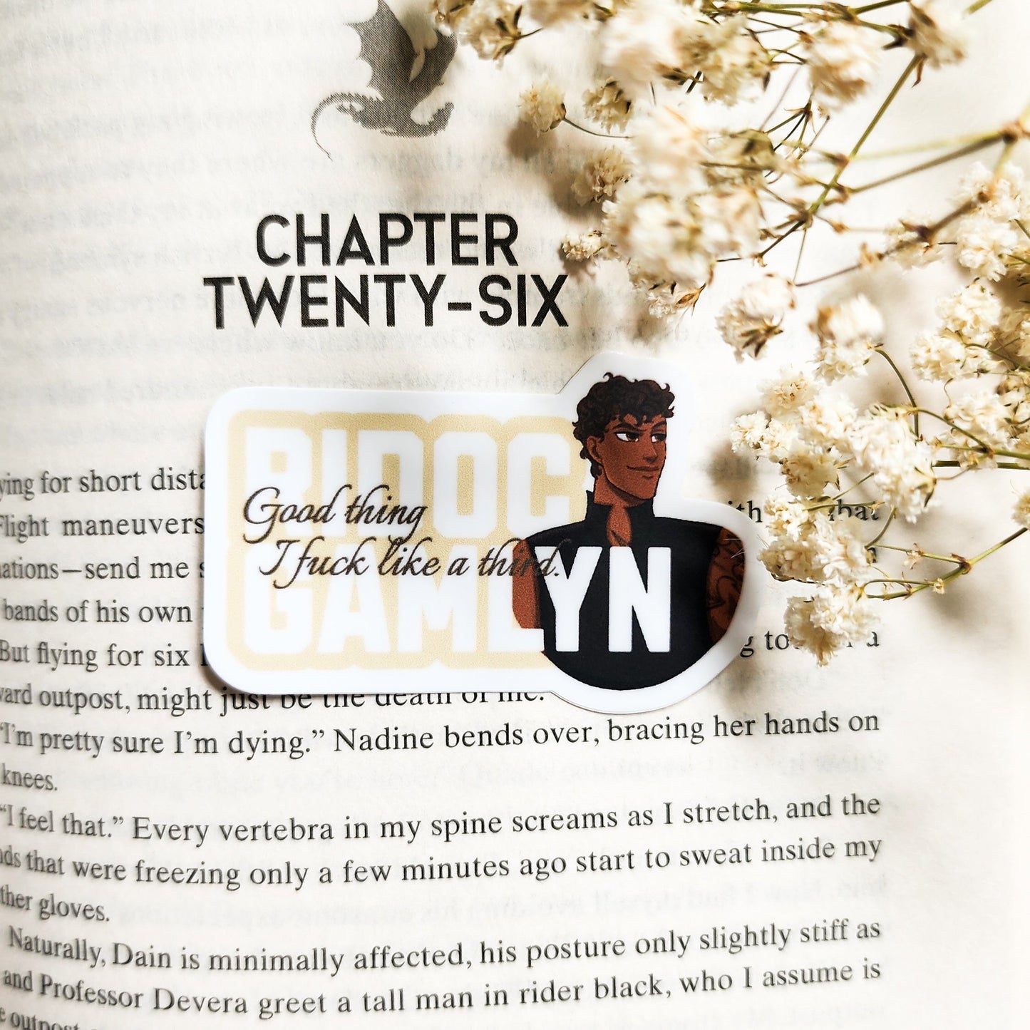 Good Thing I F Like a Third Ridoc Gamlyn Sticker - The Bean Workshop - fourth wing, Fourth Wing Merch, IMOGEN CARDULO, rebecca yarros, rhiannon Matthias, ridoc gamlyn, sticker, violet sorrengail, xaden riorson