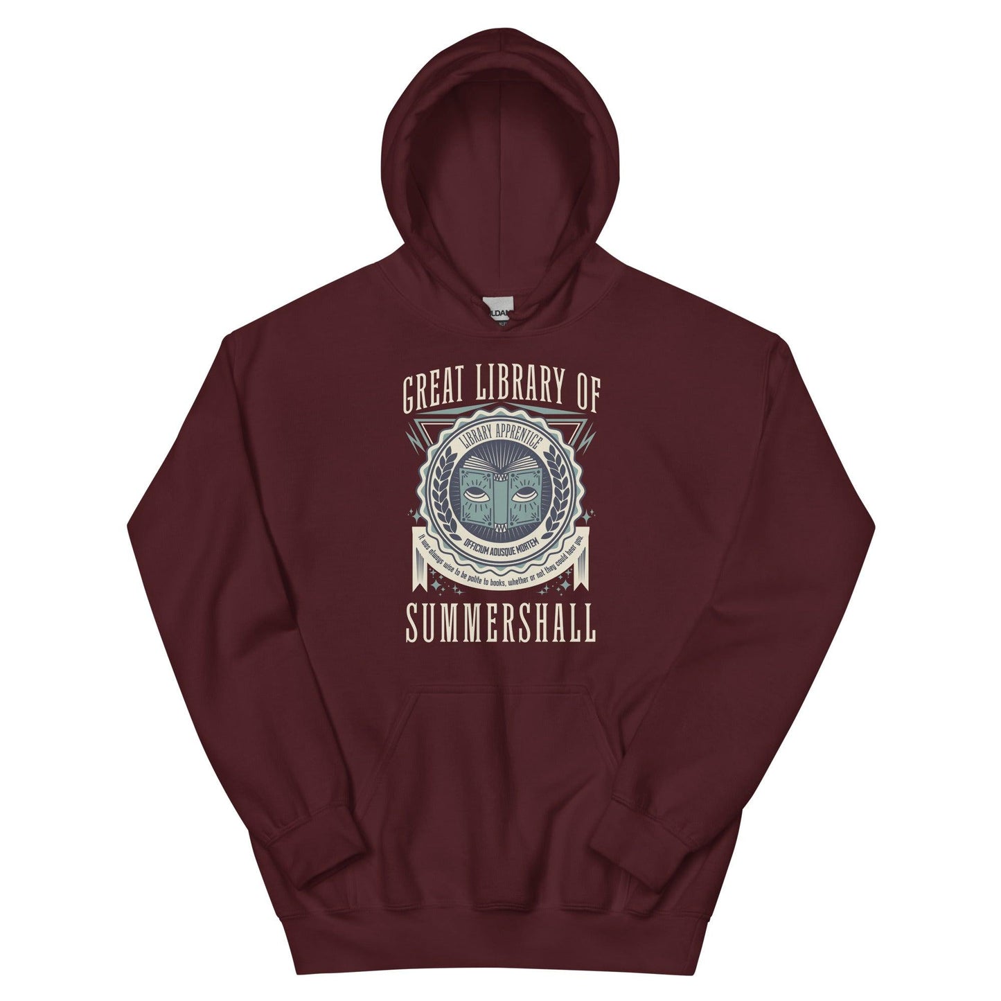 Great Library of Summershall Hoodie - The Bean Workshop - Great Library, hoodie, Margaret Rogerson, Sorcery of Thorns, Summershall