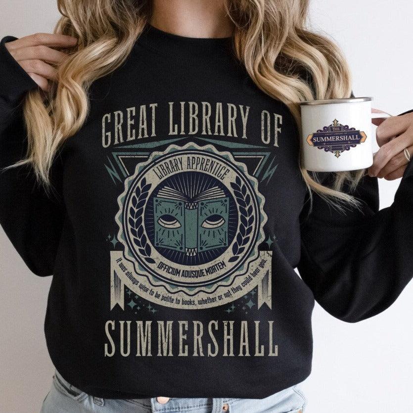 Great Library of Summershall Sweatshirt - The Bean Workshop - margaret rogerson, sorcery of thorns, sweatshirt