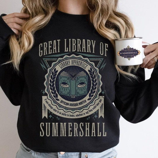 Great Library of Summershall Sweatshirt - The Bean Workshop - margaret rogerson, sorcery of thorns, sweatshirt